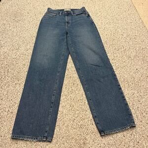Madewell Baggy Straight Jeans 25 Medium Wash Casual Denim High Waist Normcore